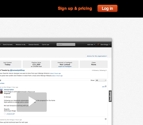 New login on Capsule home page
